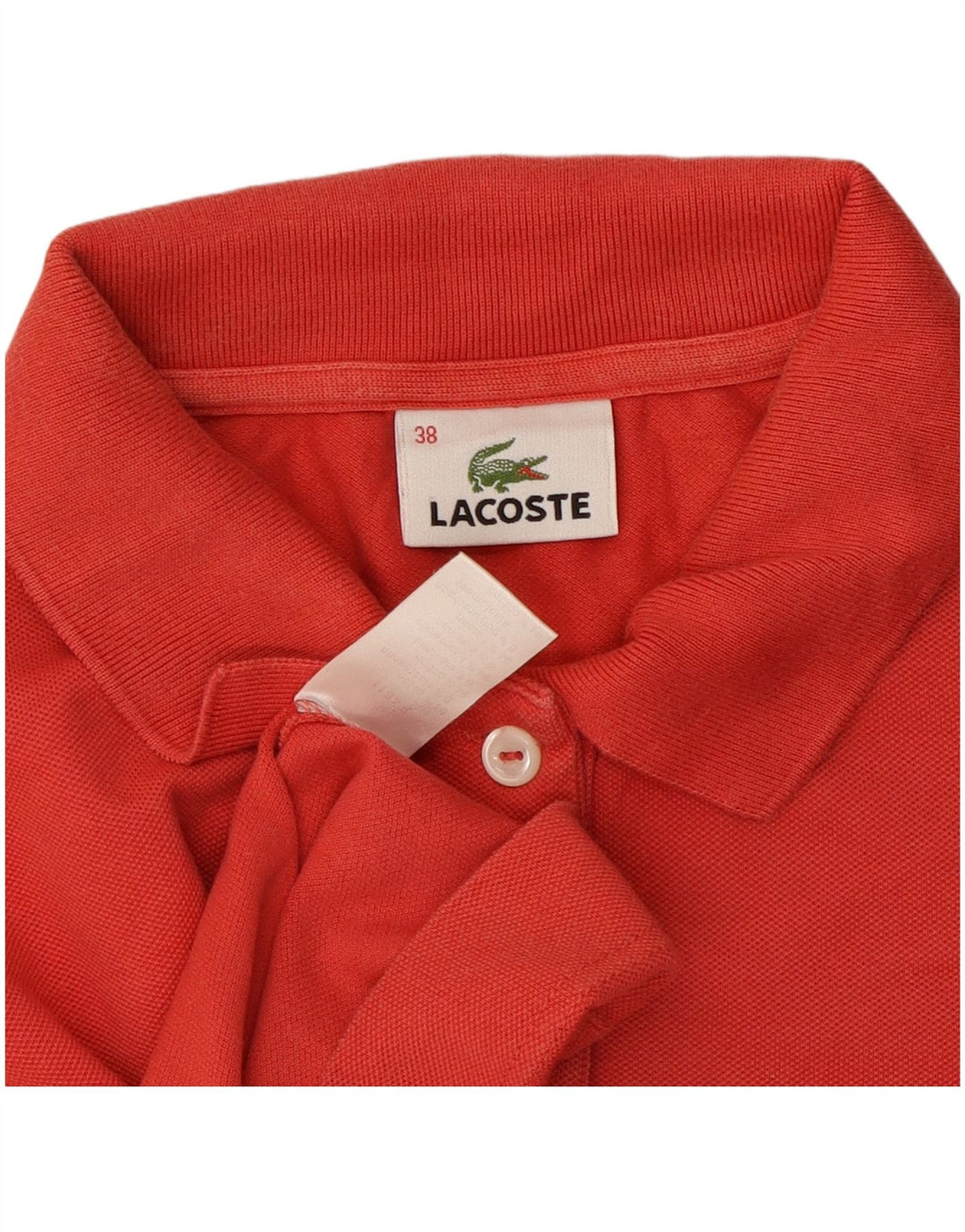 Женская рубашка поло Lacoste, размер 38, средний красный хлопок, размер 38