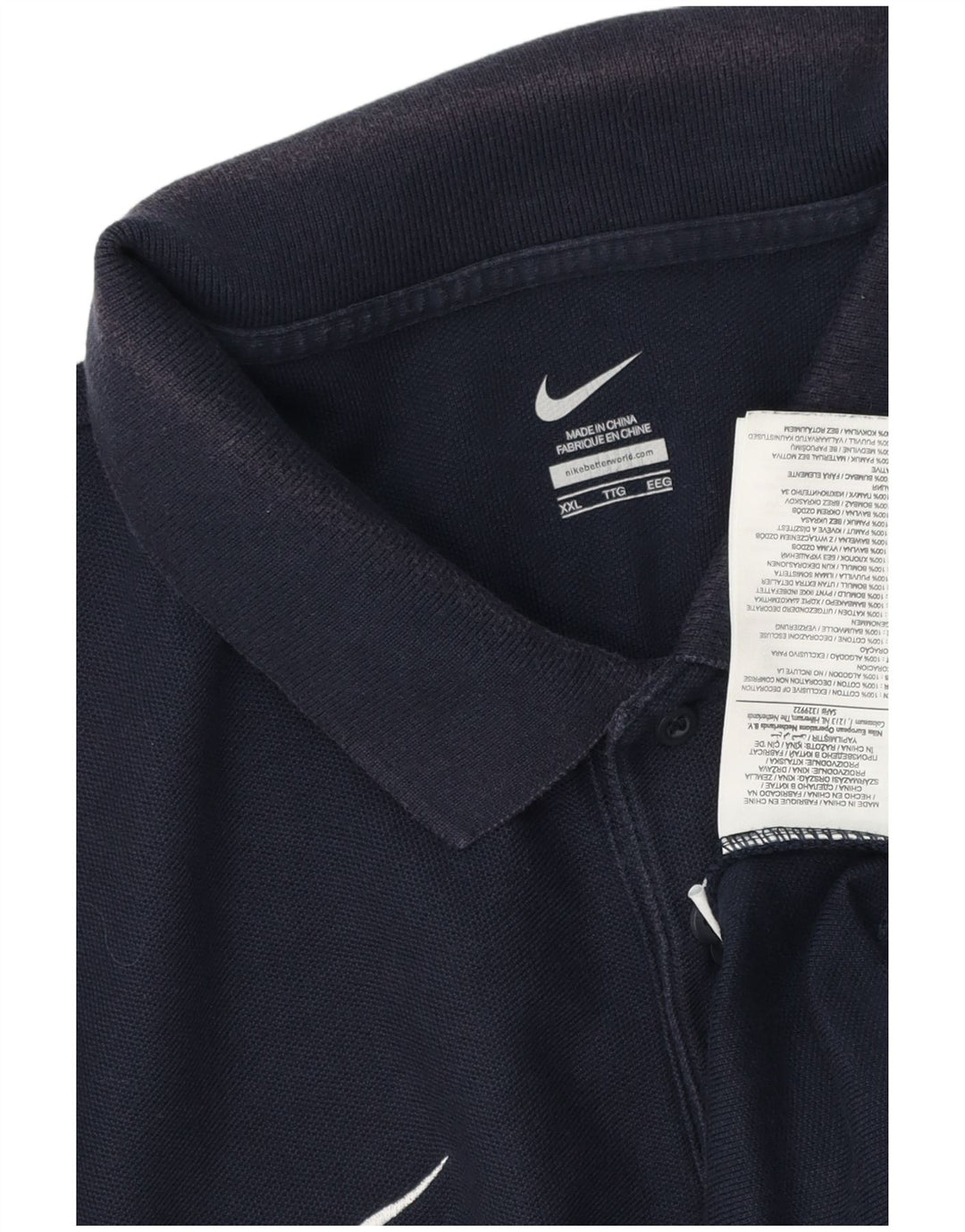 Мужская рубашка-поло Nike 2XL, темно-синяя, хлопок