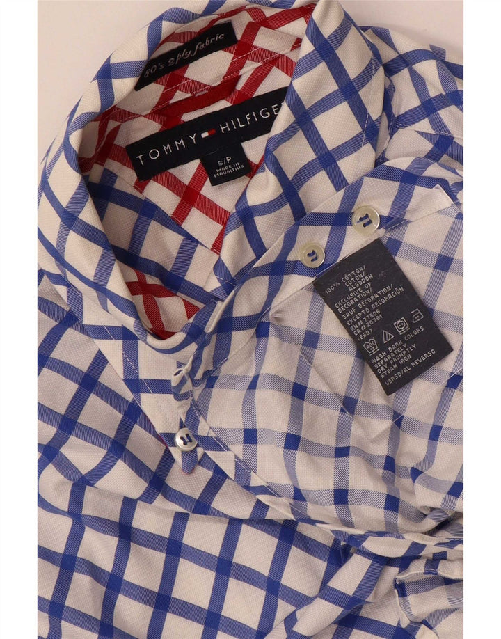 Мужская рубашка Tommy Hilfiger, маленькая синяя, хлопковая с геометрическим рисунком