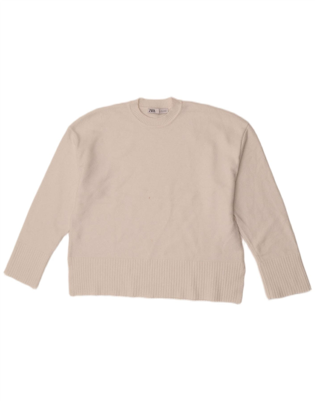 Женский свободный джемпер с круглым вырезом Zara UK 10, маленький белый вискоза