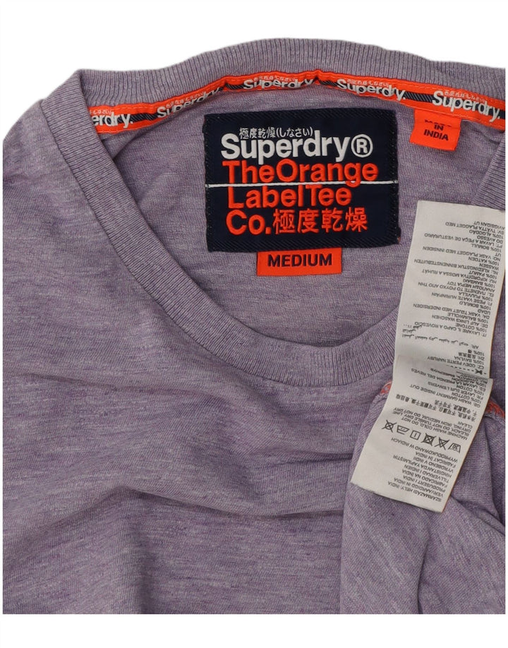 SUPERDRY Мужская футболка из хлопка среднего размера, фиолетового цвета