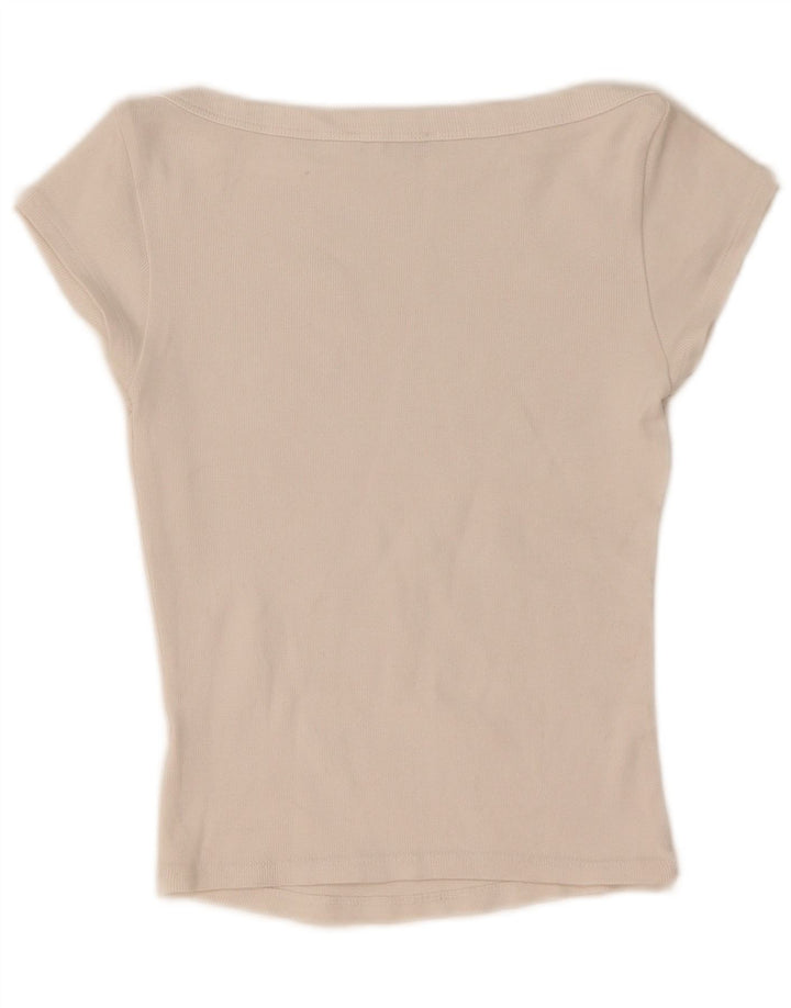 Женская укороченная футболка Zara UK 12, средний белый