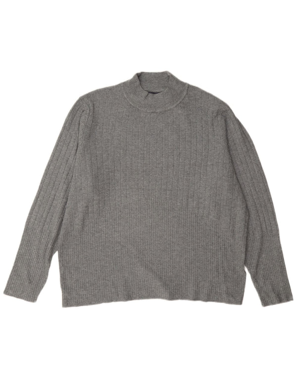 Женский джемпер с высоким воротником Marks & Spencer, Великобритания, 22, 3XL, серый, вискоза