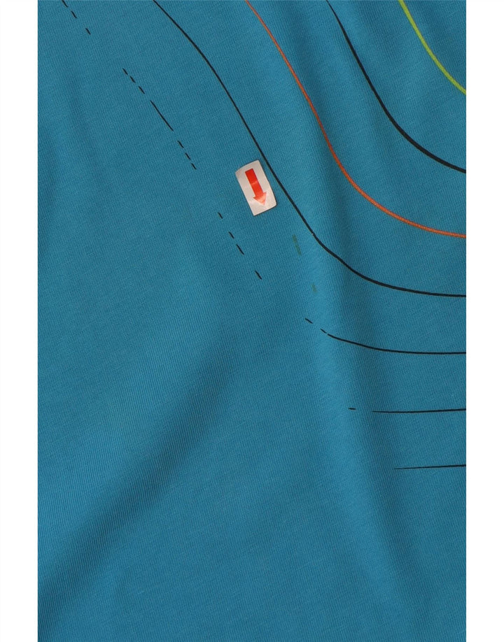 Мужская футболка FOX с рисунком, большой синий хлопок