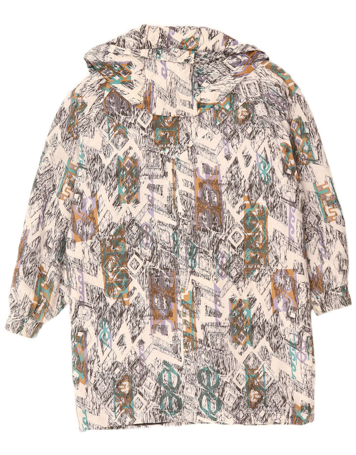 ВИНТАЖНАЯ женская ветровка UK 10, маленькая, разноцветная, с геометрическим узором