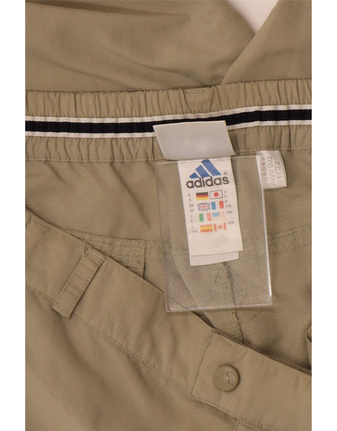 Мужские походные капри Adidas W32 L20 хаки из полиамида