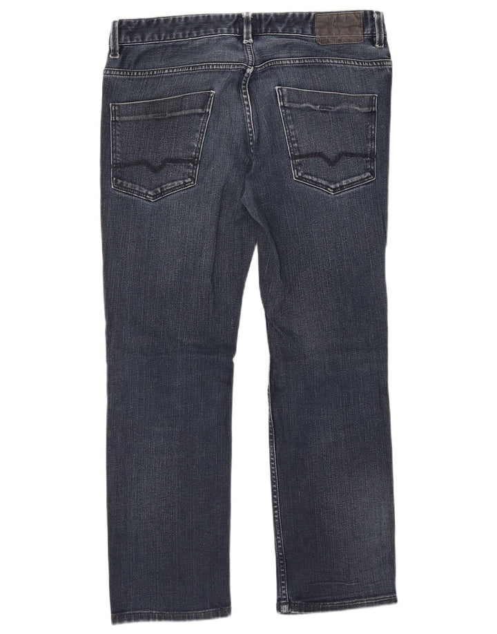 Мужские прямые джинсы HUGO BOSS W34 L27 синие, хлопок