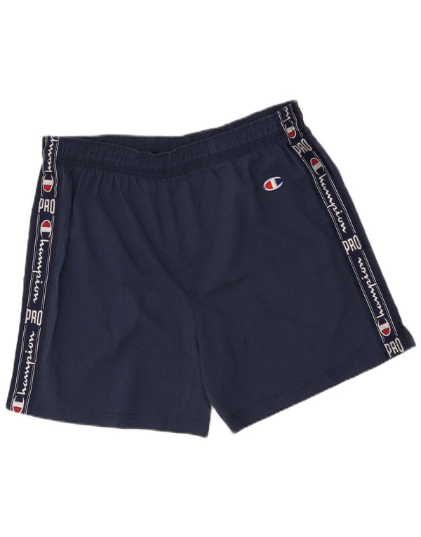 Champion Mens Graphic Sport Shorts XL Navy Blue Polyester