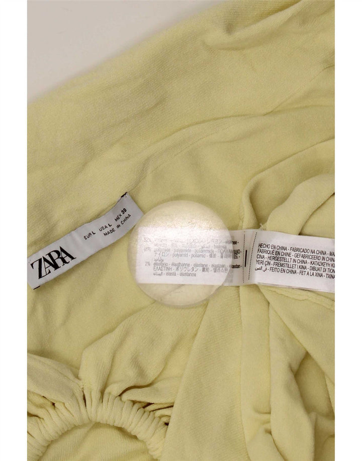 Женский топ с открытыми плечами Zara UK 16, большой размер, желтая вискоза