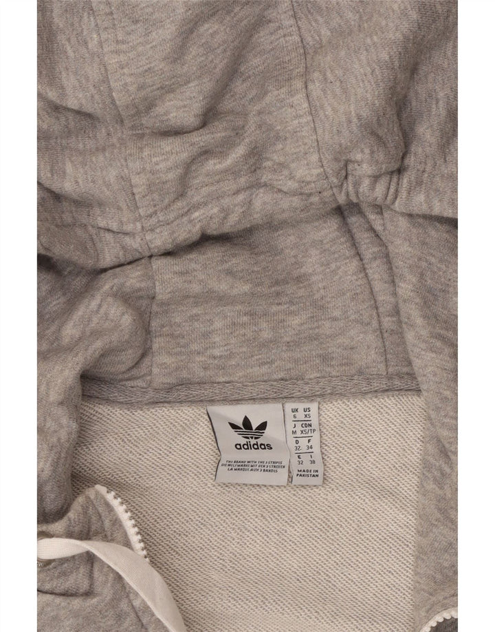 Женский джемпер с капюшоном Adidas Oversized с рисунком UK 6 XS, серый хлопок