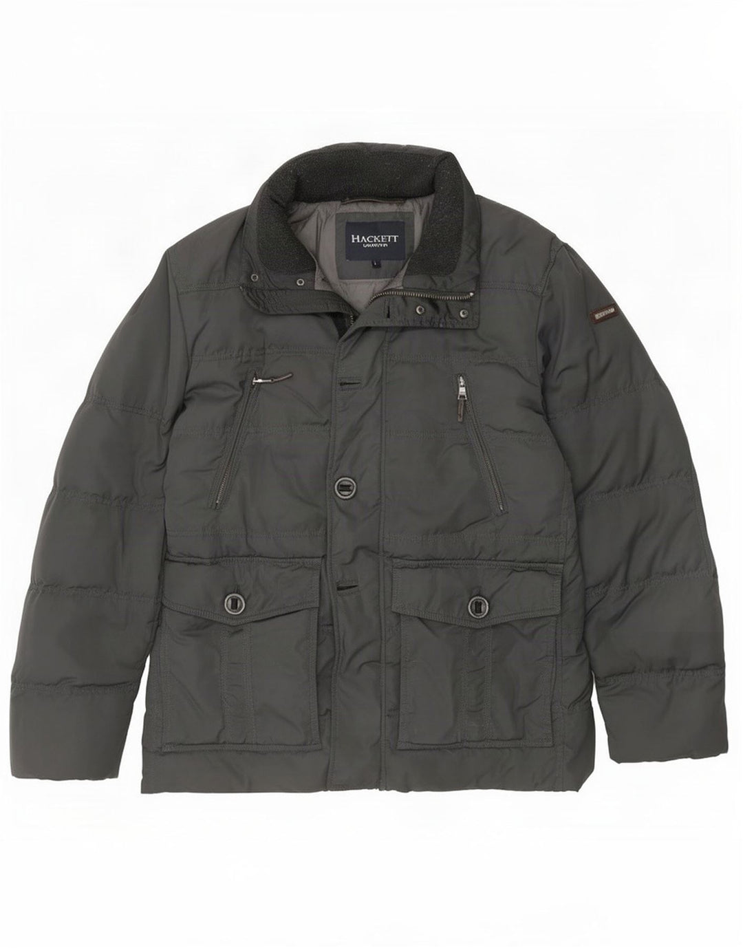 Мужская стеганая куртка Hackett UK 40, большой серый полиэстер