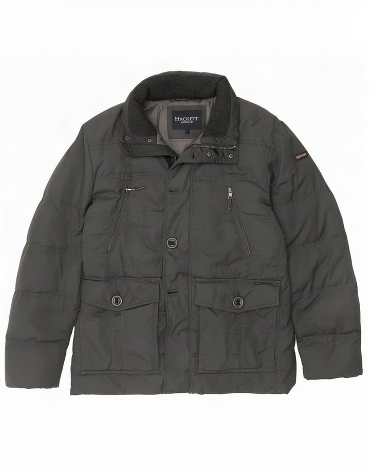 Мужская стеганая куртка Hackett UK 40, большой серый полиэстер