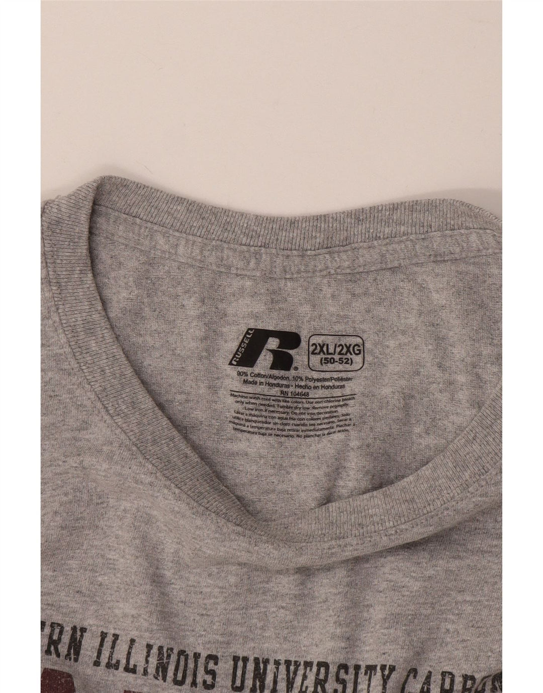 Мужская футболка RUSSELL ATHLETIC Salukis с рисунком, 2XL, серый хлопок