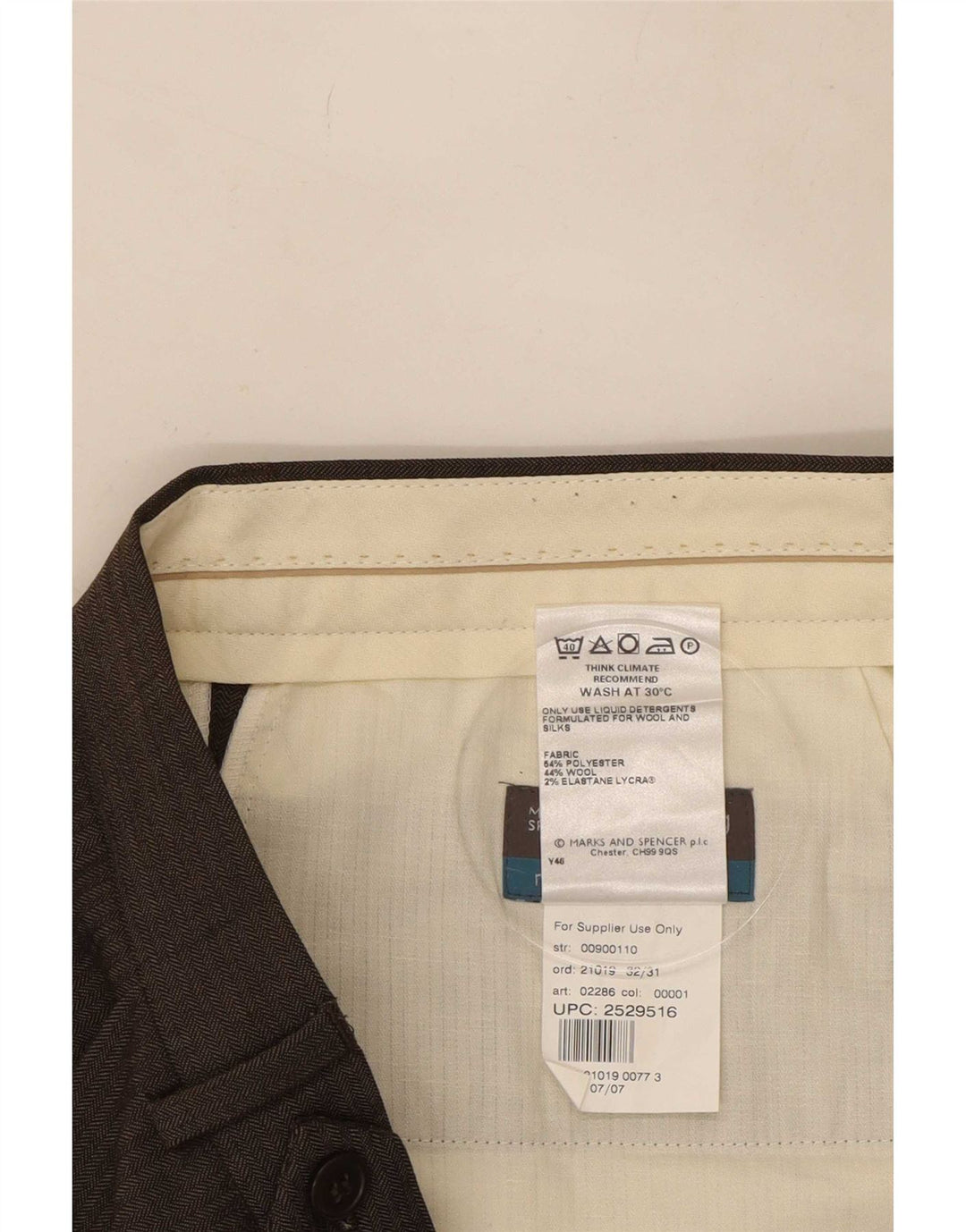 Мужские костюмные брюки Marks & Spencer W32 L31 коричневые из полиэстера