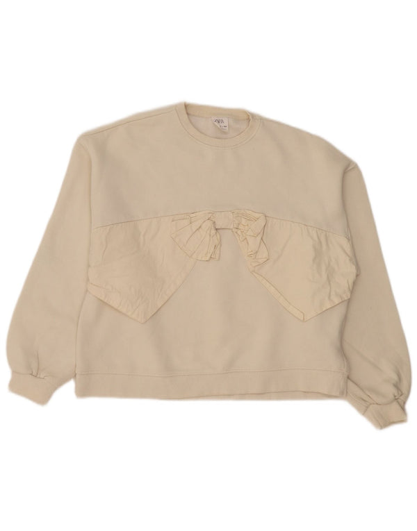 Свитшот Zara для девочек 13-14 лет, белый хлопок