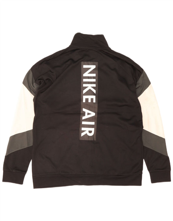 Мужской спортивный костюм с графическим рисунком NIKE, большая черная полиэстеровая куртка с цветными блоками