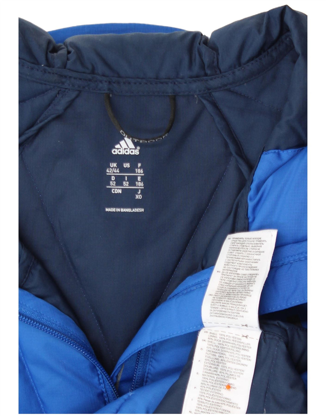 Мужская утепленная куртка Adidas с капюшоном UK 42/44, большой синий полиэстер