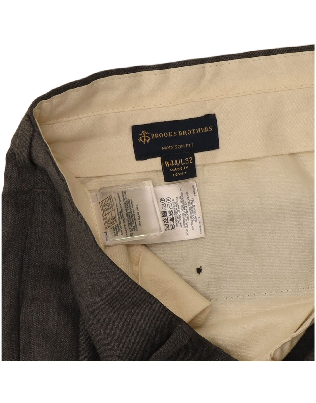 Мужские брюки прямого кроя BROOKS BROTHERS Madison Fit W44 L32 серые, шерстяные