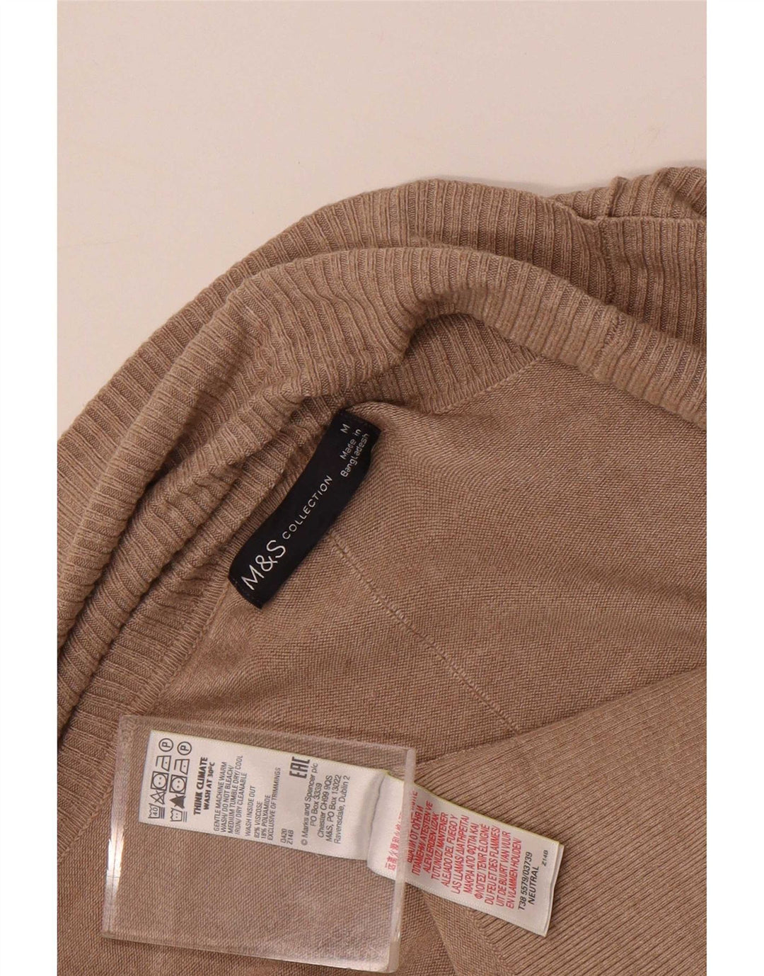 Женский удлиненный открытый кардиган Marks & Spencer UK 14, средний коричневый цвет