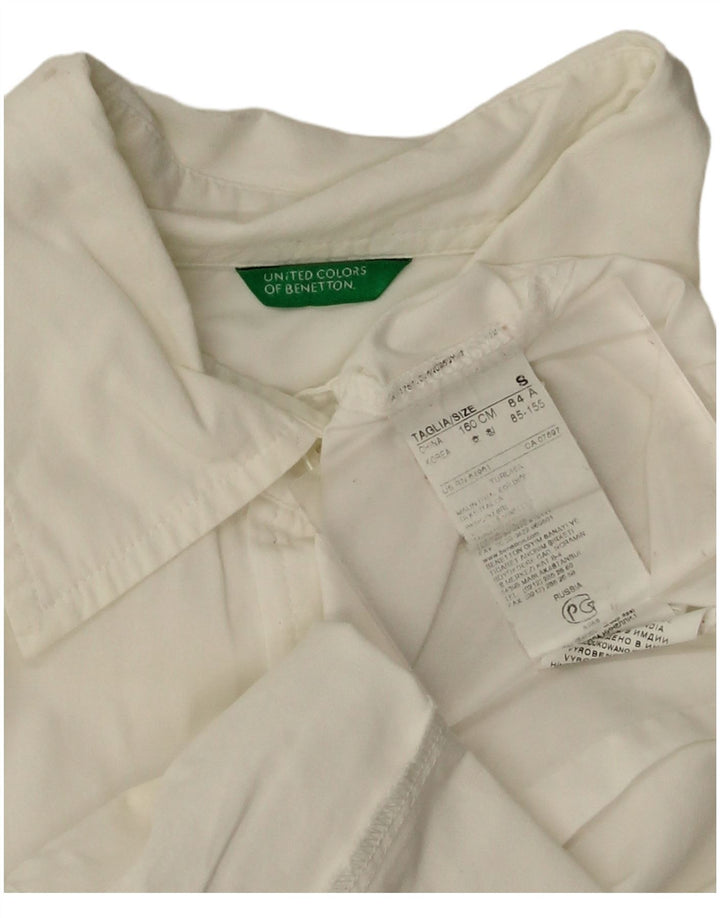 Женская рубашка Benetton UK 10, маленькая, белый хлопок