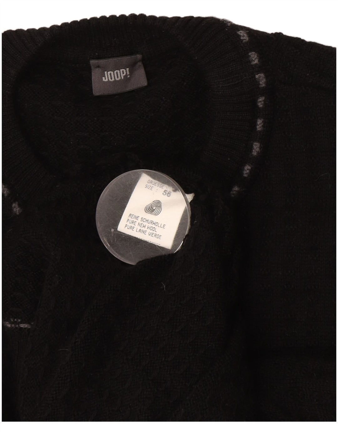 Мужской свитер Joop с круглым вырезом EU 56 XL, черная шерсть