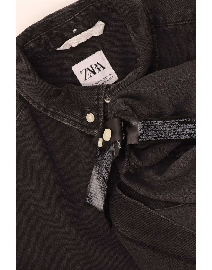 Мужская джинсовая рубашка Zara, маленькая черная, хлопок