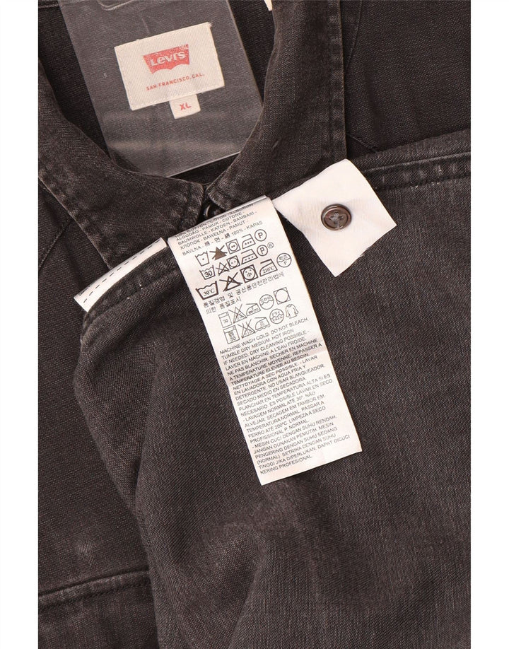 Мужская джинсовая рубашка Levi's XL, черный хлопок