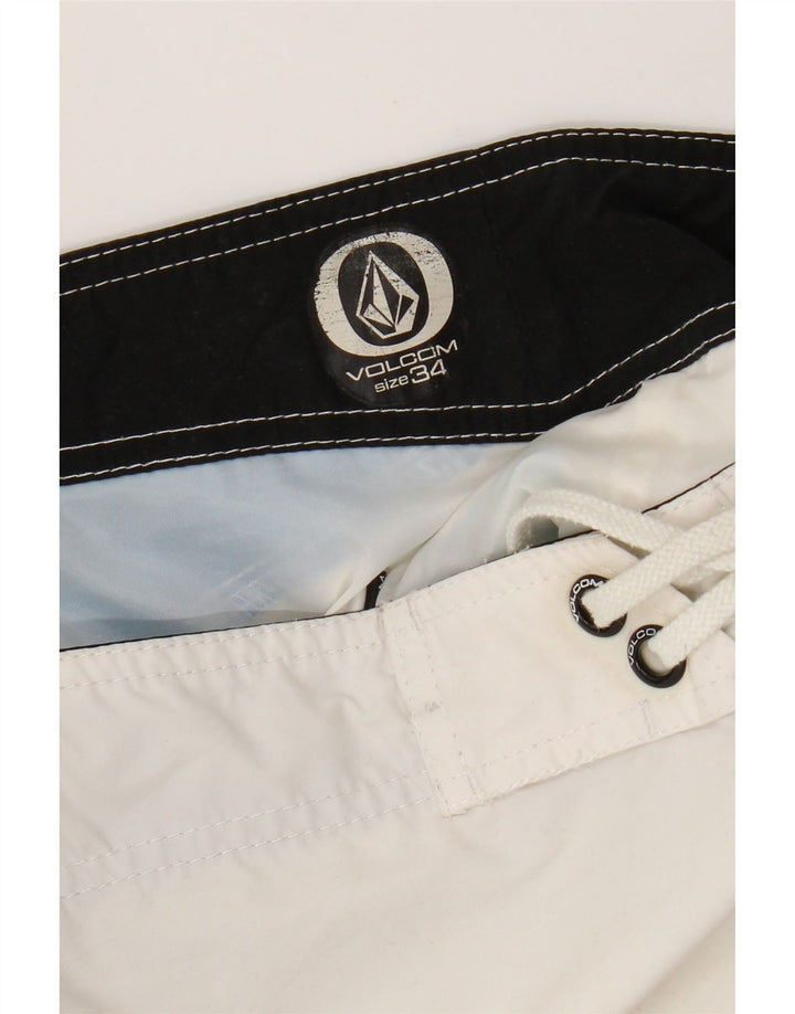 Мужские шорты для плавания Volcom с графическим рисунком, большие белые цветные блоки