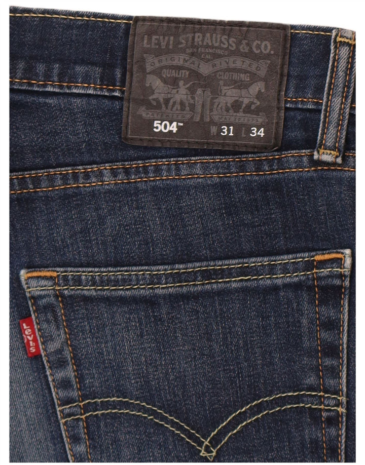 Мужские прямые джинсы Levi's 504 W31 L29 темно-синие