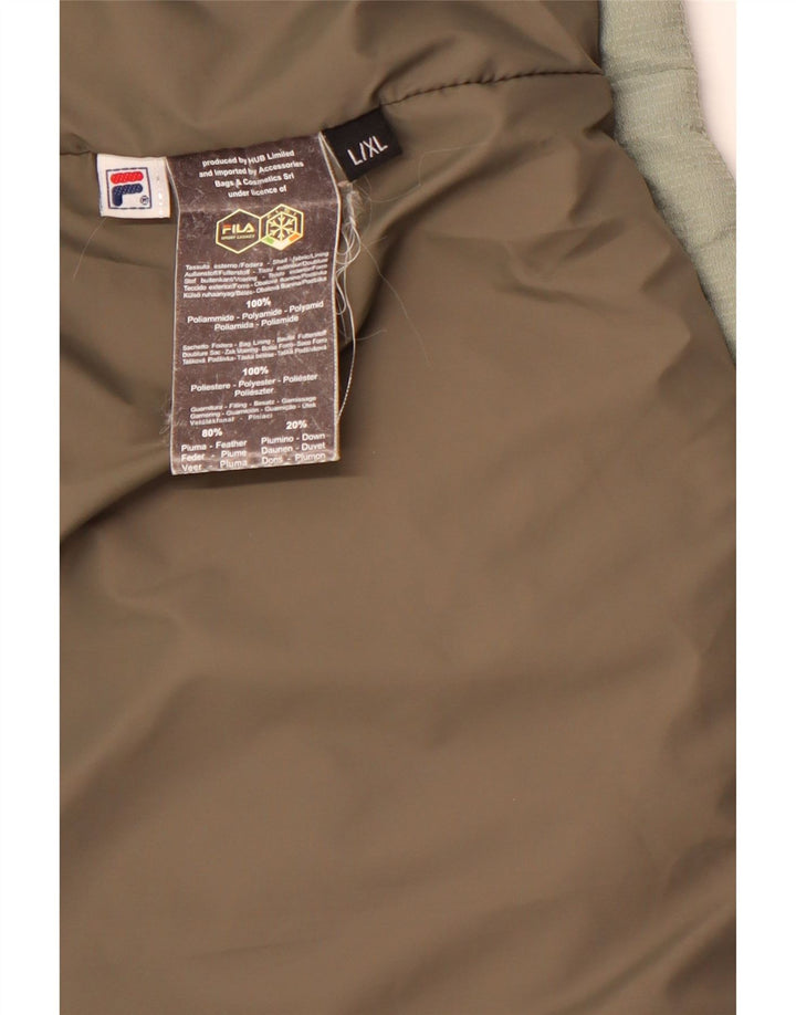 Мужская стеганая куртка FILA UK 40, большая, зеленая, полиамид