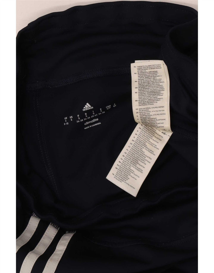 Женские леггинсы Adidas UK 8, маленькие, темно-синие, полиэстер