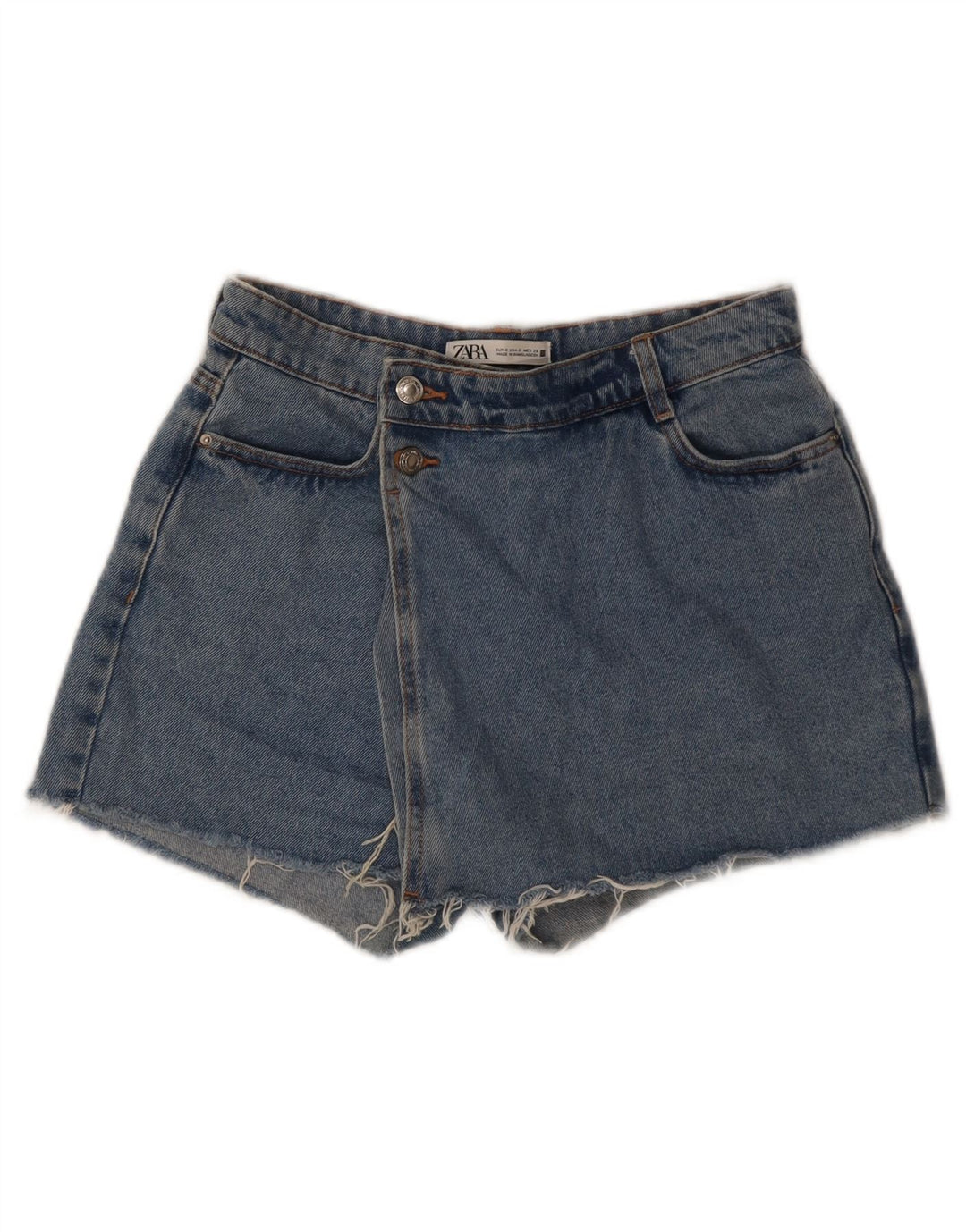 Женские джинсовые шорты Zara, маленькие, синие, хлопок, W26
