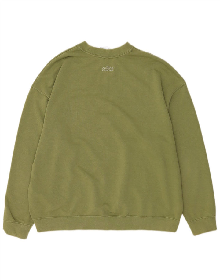 Женский джемпер большого размера с рисунком Nike Dri Fit UK 14, средний зеленый цвет