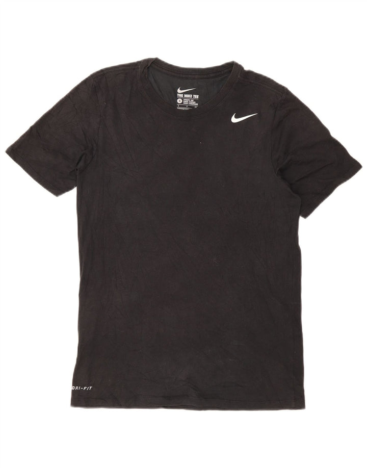 Мужская футболка спортивного кроя NIKE, маленький черный хлопковый топ