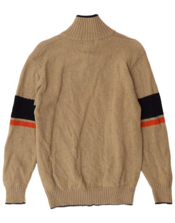 Женский джемпер Kappa с воротником на молнии, классический шерстяной свитер среднего бежевого цвета в полоску