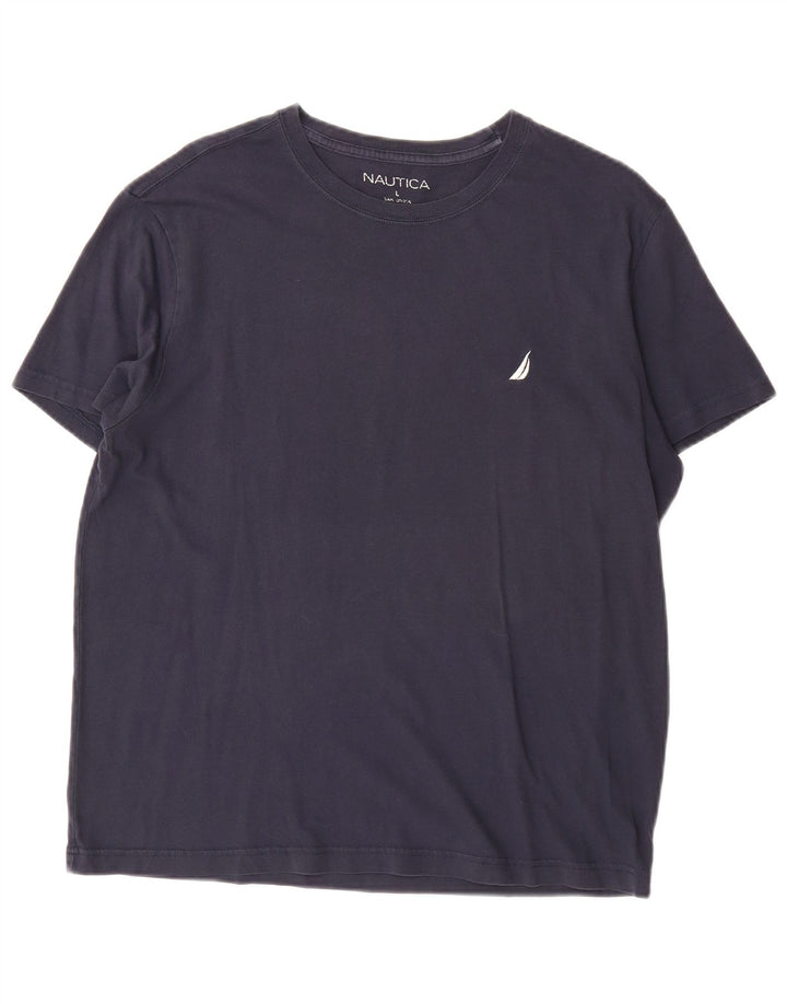 NAUTICA Mens T-Shirt Top Large Navy Blue
