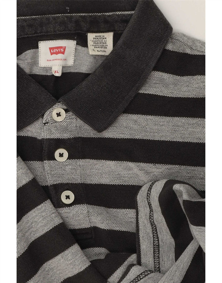Мужская рубашка-поло Levi's XL, хлопковая серая полоска