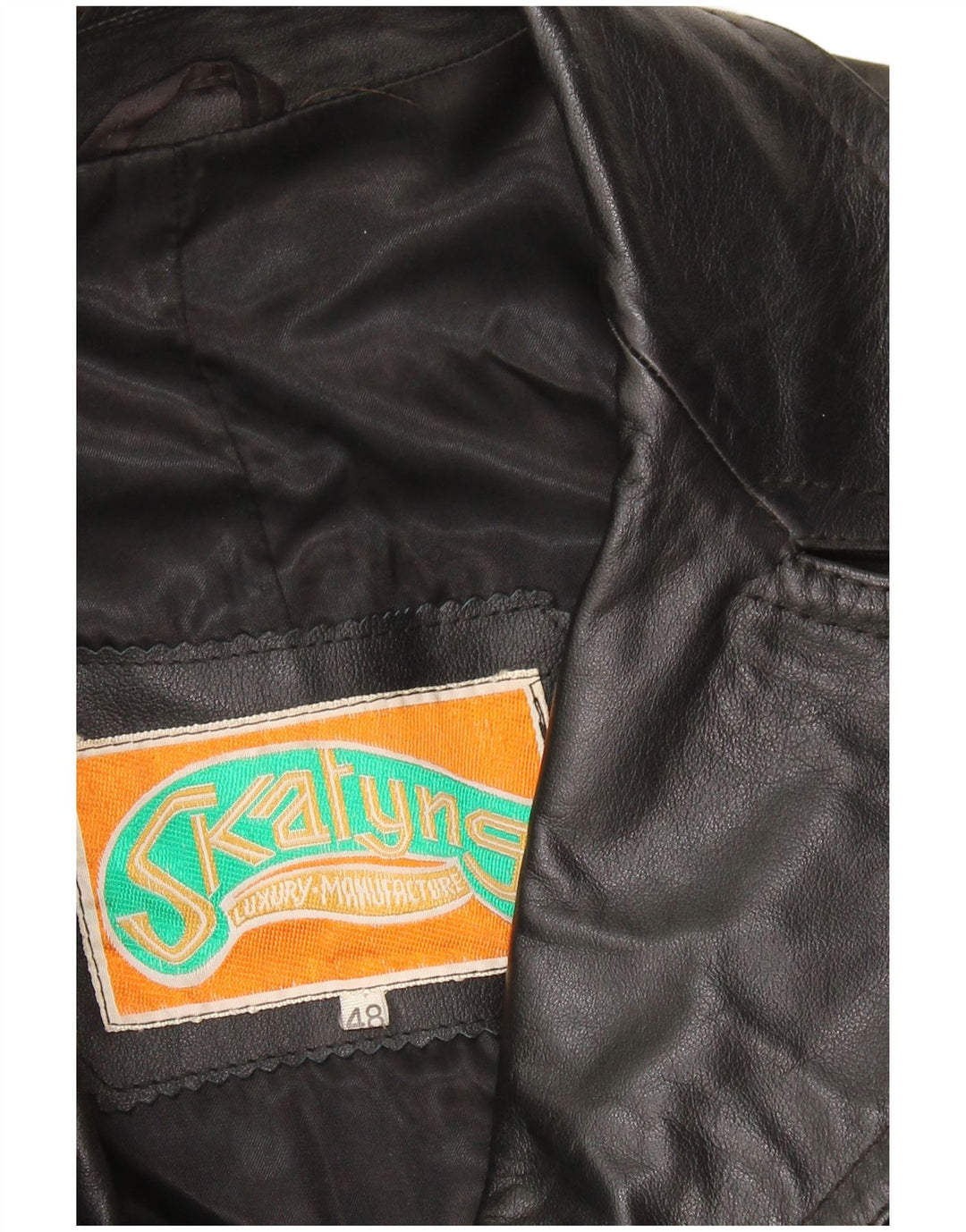 Мужское кожаное пальто VINTAGE IT 48 Medium Black Leather