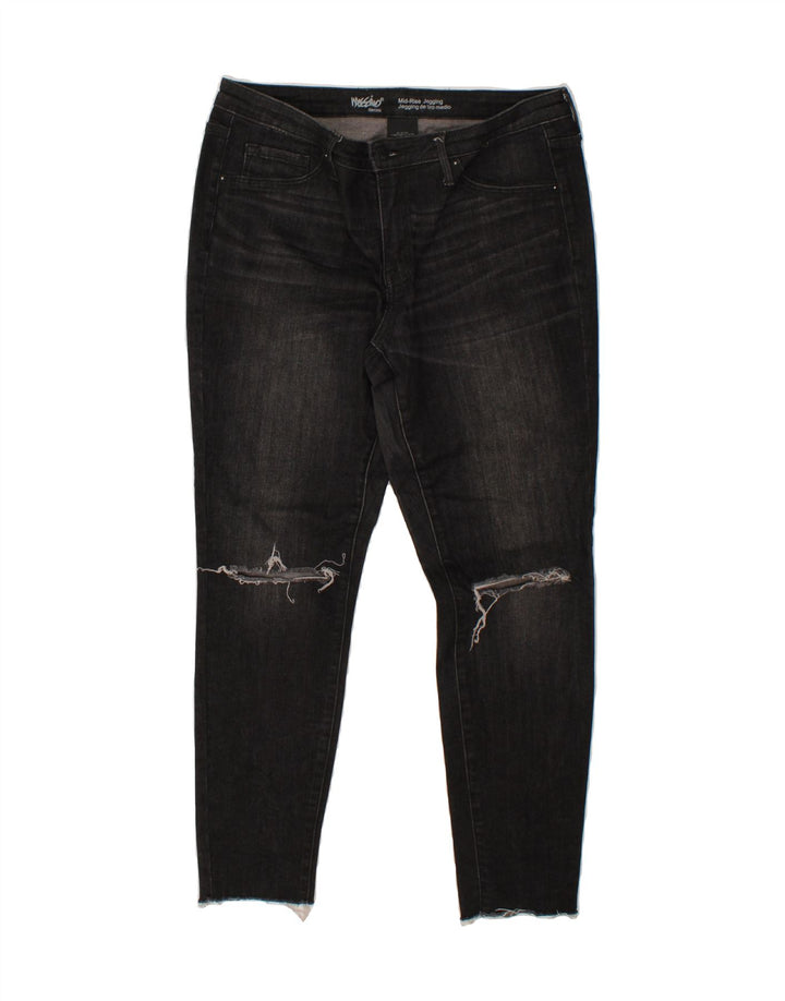 MOSSIMO Womens Stretch Distressed Jegging Jeans US 12 Large W31 L28 Grey Vintage Mossimo and Second-Hand Mossimo from Messina Hembry 