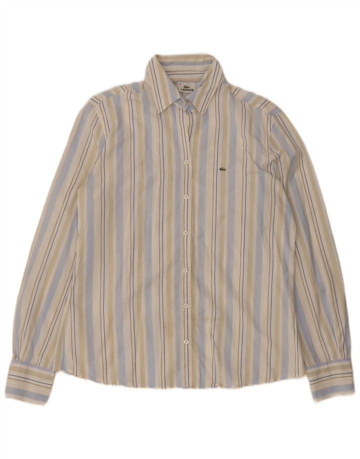 Женская рубашка Lacoste, размер 44, большой хлопок в разноцветную полоску