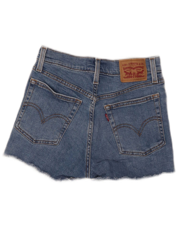 Женские потертые джинсовые шорты Levi's с высокой посадкой W25 XS, синие, хлопок