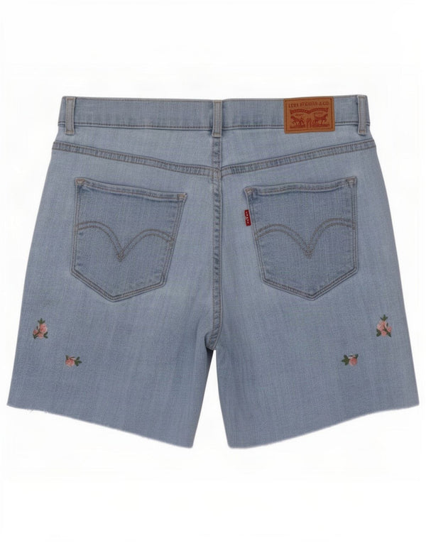 Женские классические джинсовые шорты Levi's, маленькие W27, синие, хлопковые с цветочным принтом