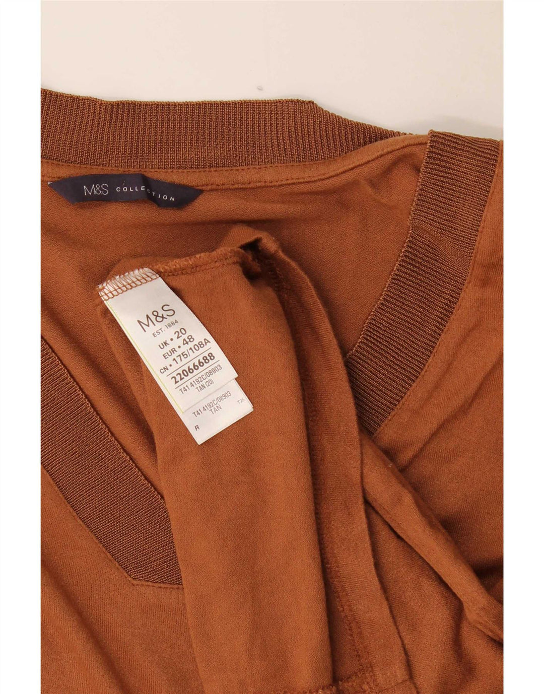 Женская блузка Marks & Spencer UK 20 2XL Коричневая вискоза
