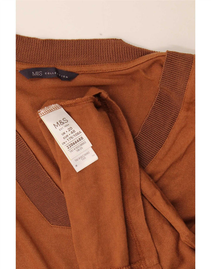 Женская блузка Marks & Spencer UK 20 2XL Коричневая вискоза