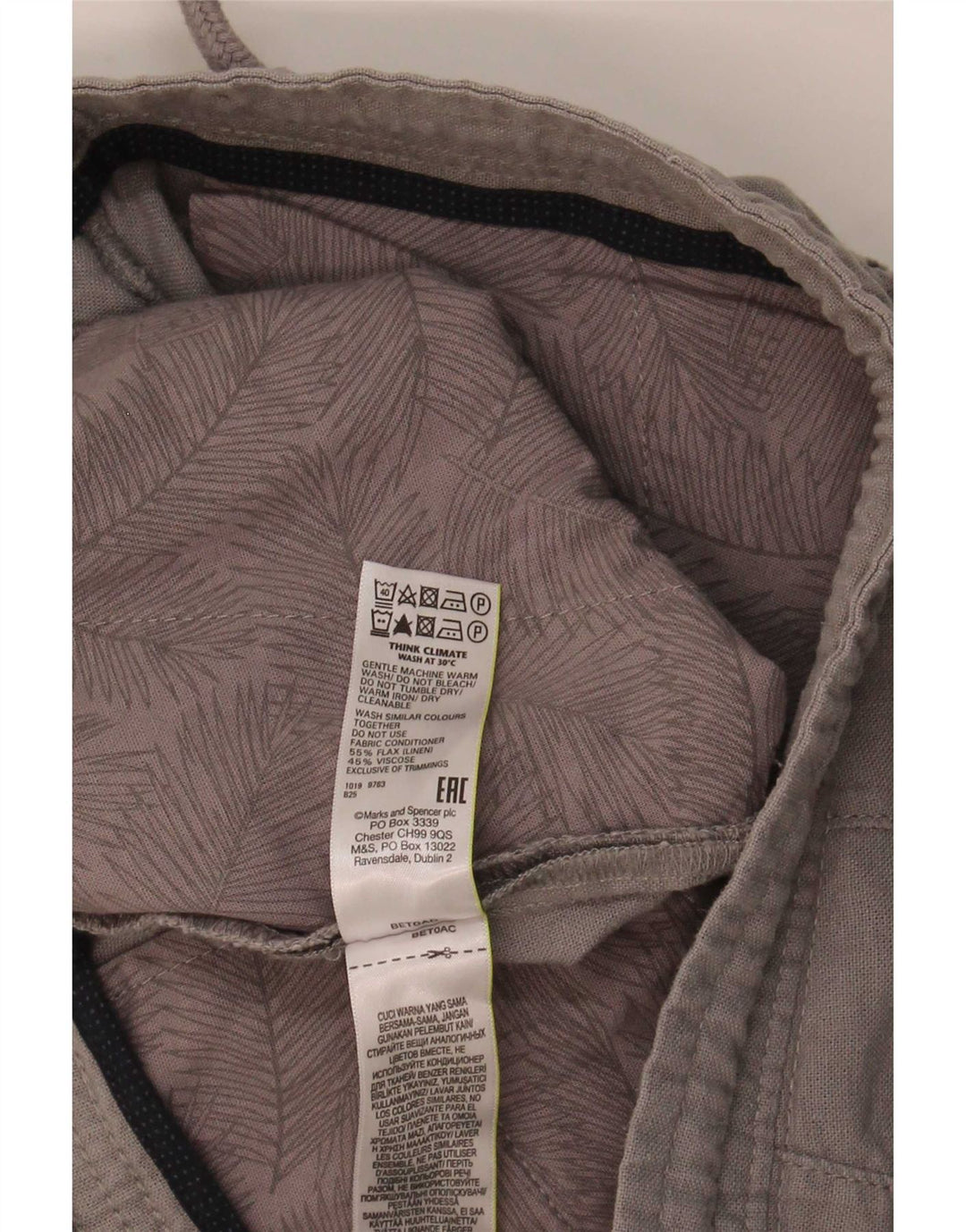 Женские прямые брюки чиносы Marks & Spencer W30 L27 серые льняные