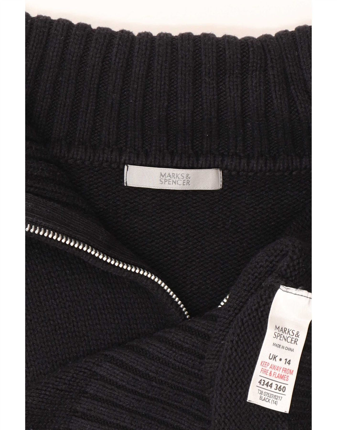 Женский кардиган с молнией во всю длину Marks & Spencer UK 14, большой темно-синий