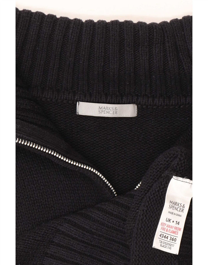 Женский кардиган с молнией во всю длину Marks & Spencer UK 14, большой темно-синий