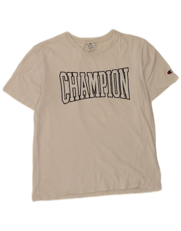 Мужская футболка с рисунком Champion, большая белая