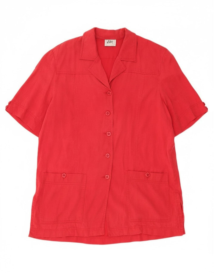 Винтажный женский пиджак с 5 пуговицами и коротким рукавом, Великобритания, 14, большой красный тенсель