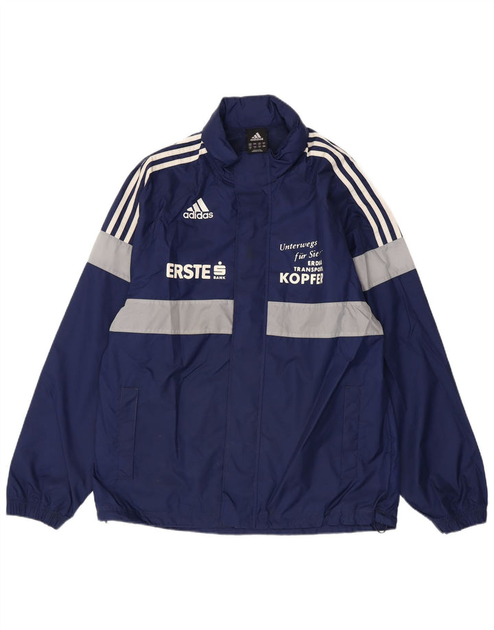 Мужская куртка-дождевик Adidas с графическим рисунком UK 38/40, средний темно-синий с цветными блоками